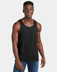 Custom recycled tri-blend tank top for teams - Deep Black