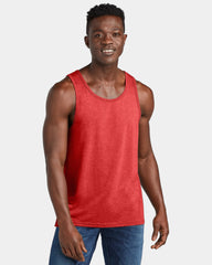 Custom recycled tri-blend tank top for teams - Rise Up Red