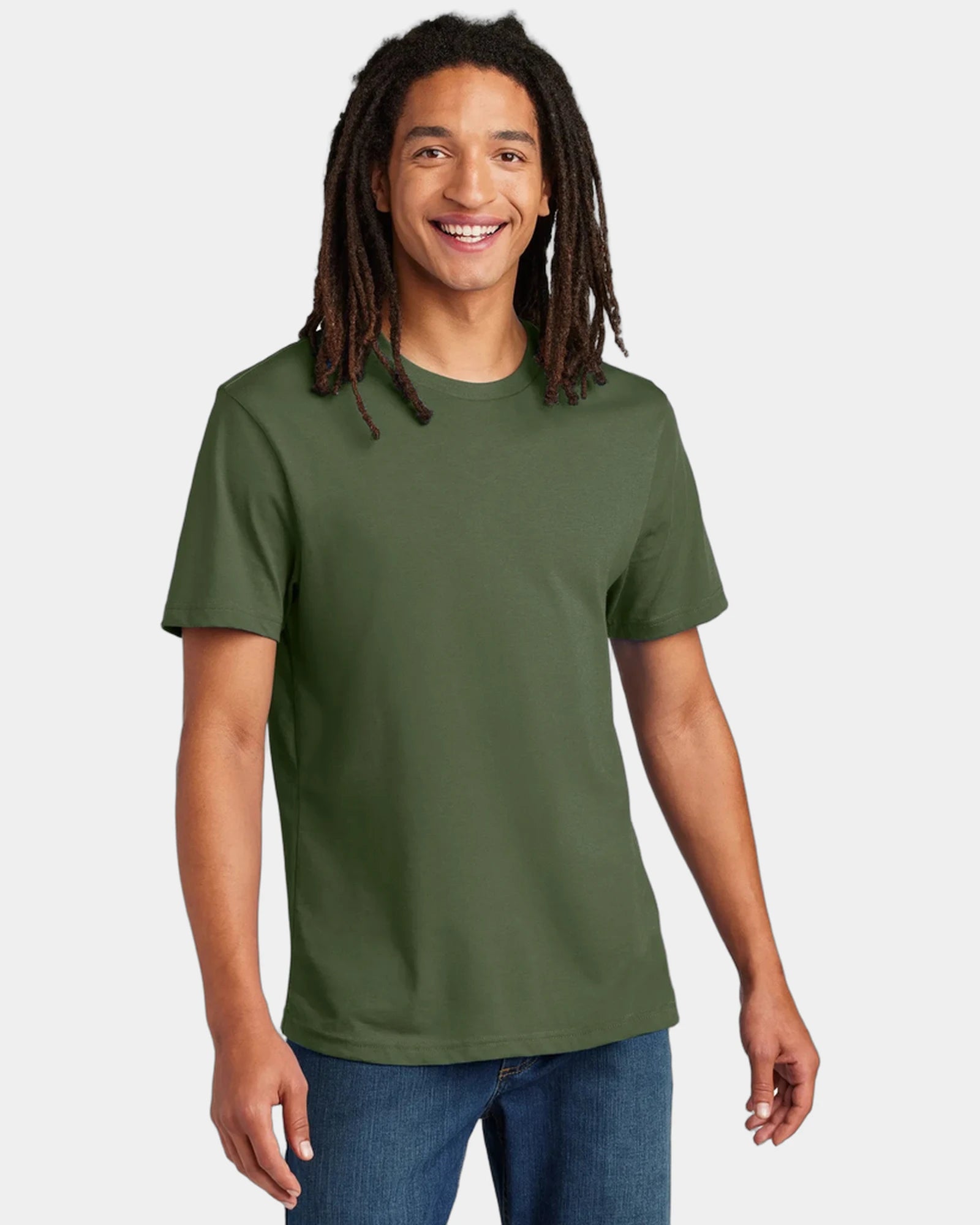 Custom recycled cotton heavyweight unisex tee shirt - Olive You Green