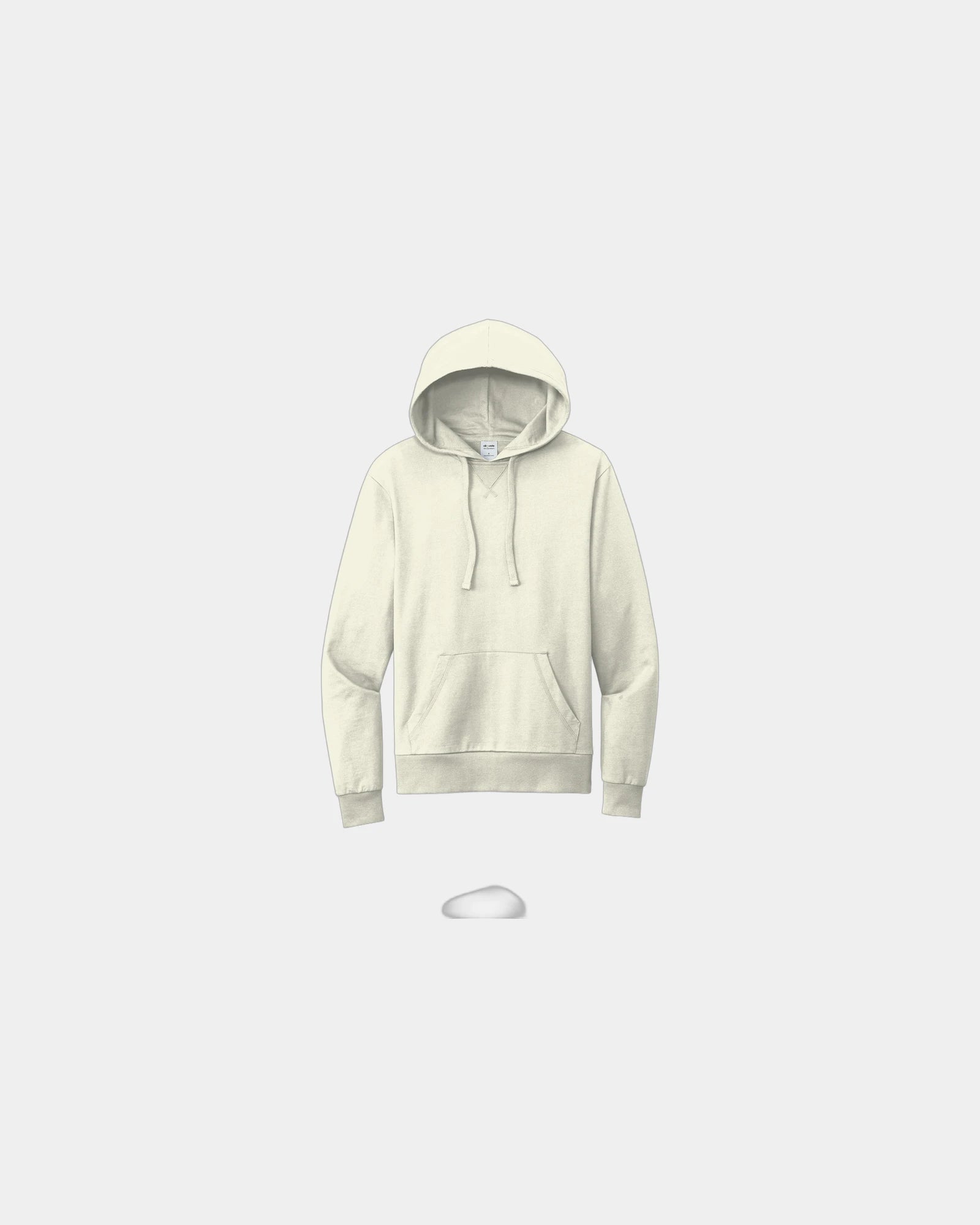Custom organic cotton French terry pullover hoodie - White Sand