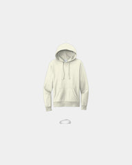 Custom organic cotton French terry pullover hoodie - White Sand