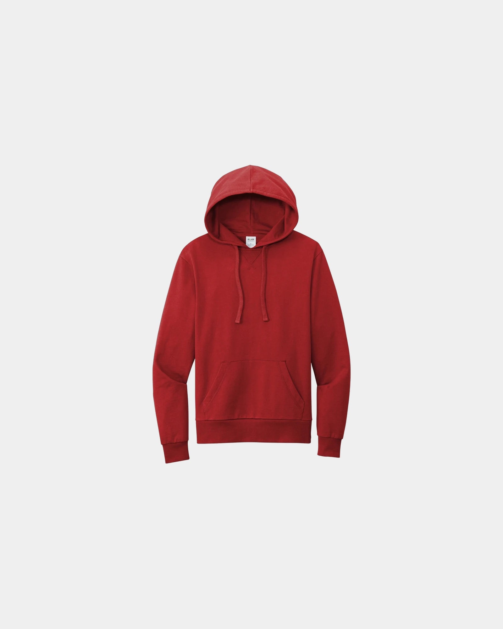 Custom organic cotton French terry pullover hoodie - Revolution Red