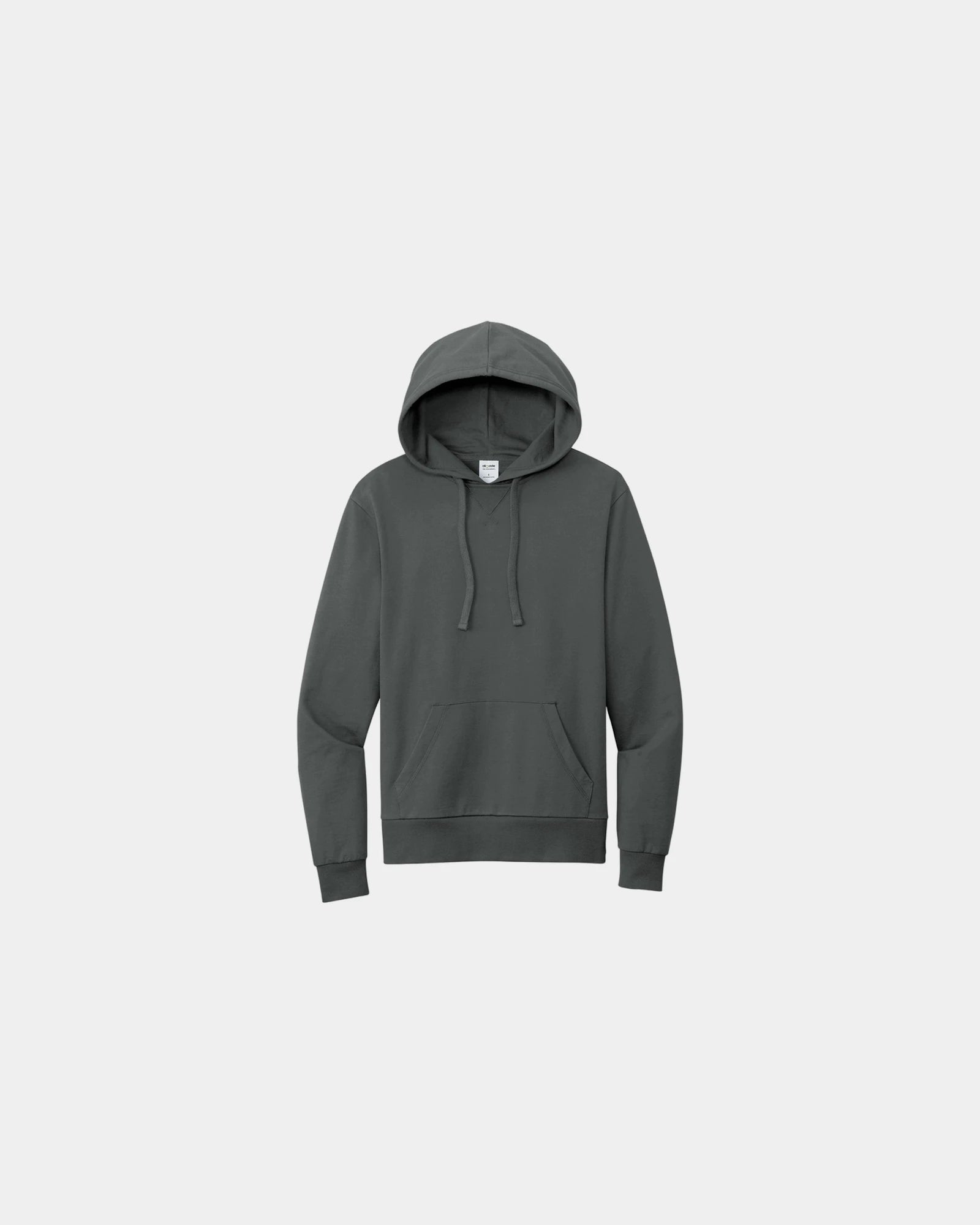 Custom organic cotton French terry pullover hoodie - Terrain Grey