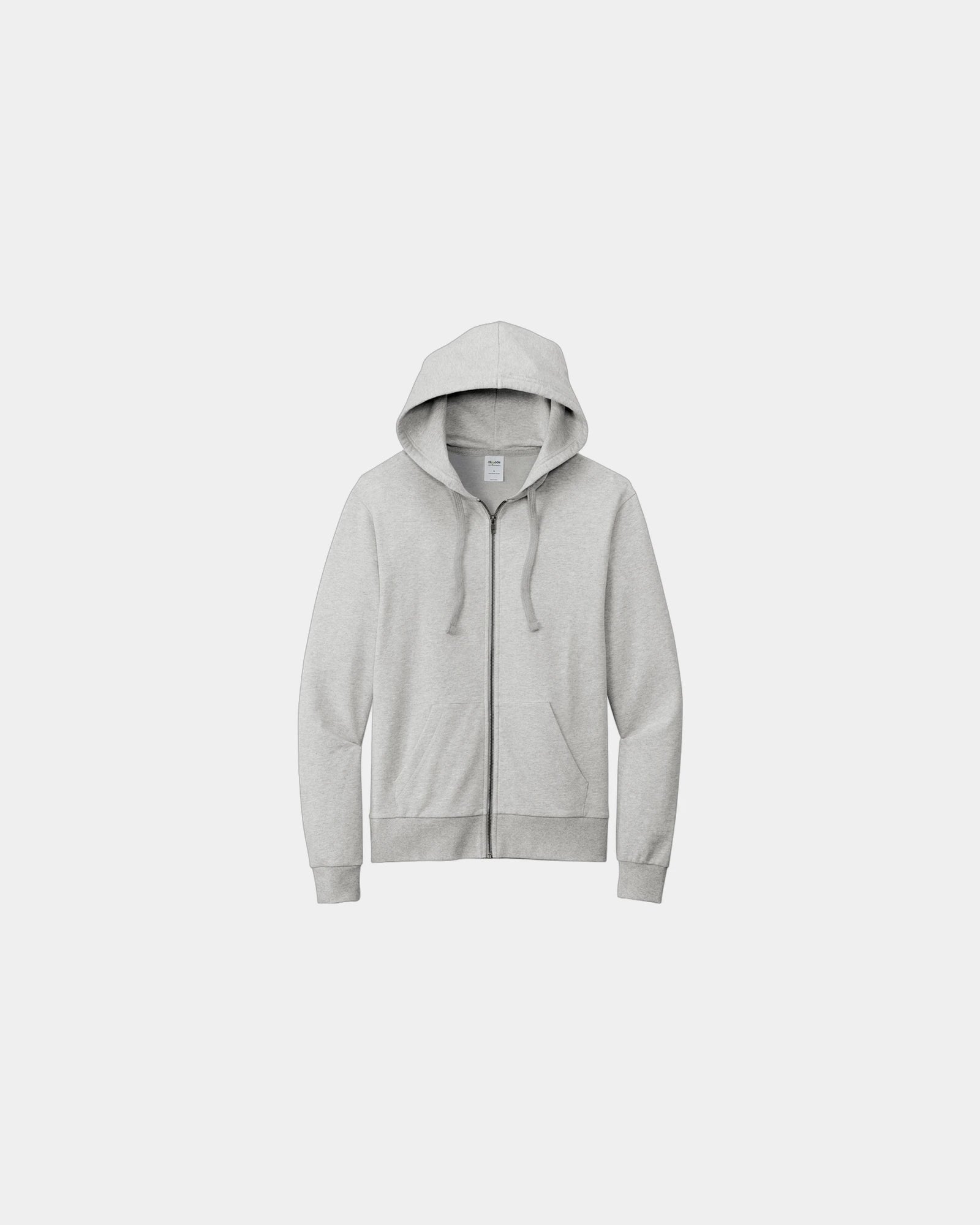 Custom organic cotton French terry full-zip hoodie - Granite Grey Heather
