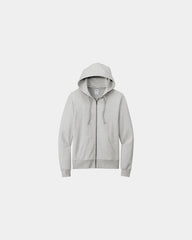 Custom organic cotton French terry full-zip hoodie - Granite Grey Heather
