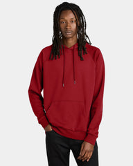 Custom organic cotton fleece pullover hoodie - Revolution Red