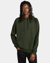 Custom organic cotton fleece pullover hoodie - Herb Green