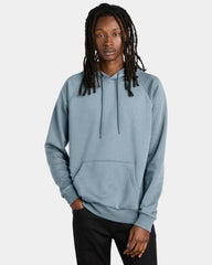 Custom organic cotton fleece pullover hoodie - I Like You Blue