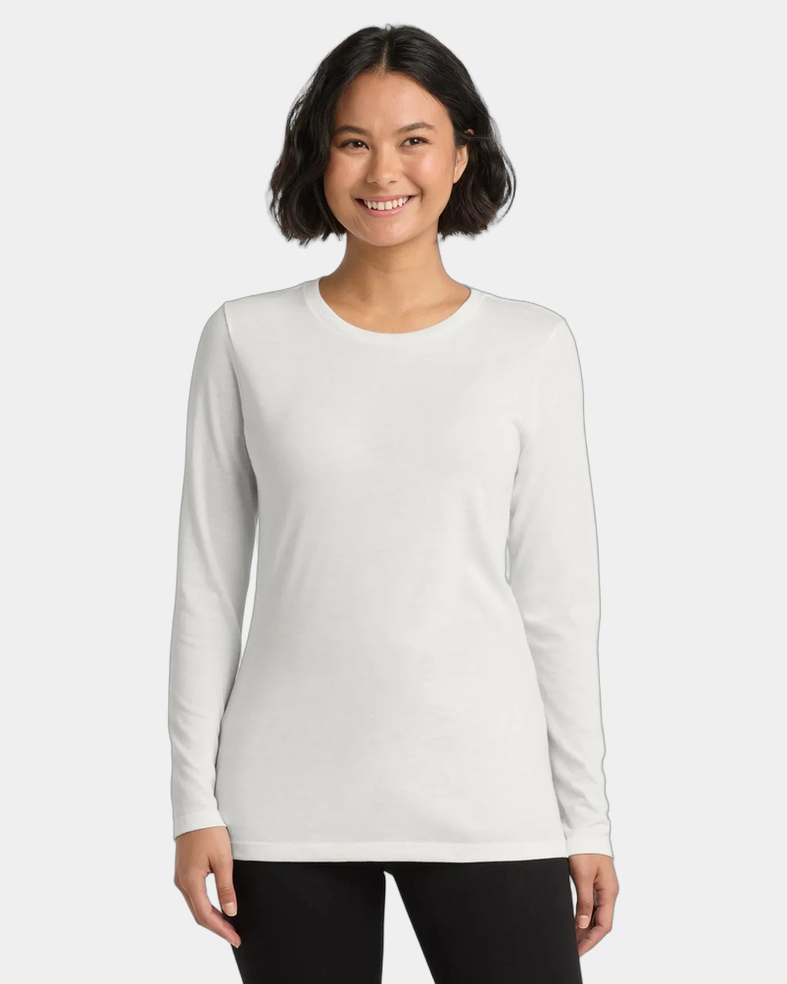 Custom recycled tri-blend women's long sleeve tee - Fairly White