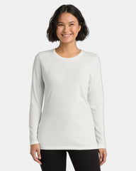 Custom recycled tri-blend women's long sleeve tee - Fairly White