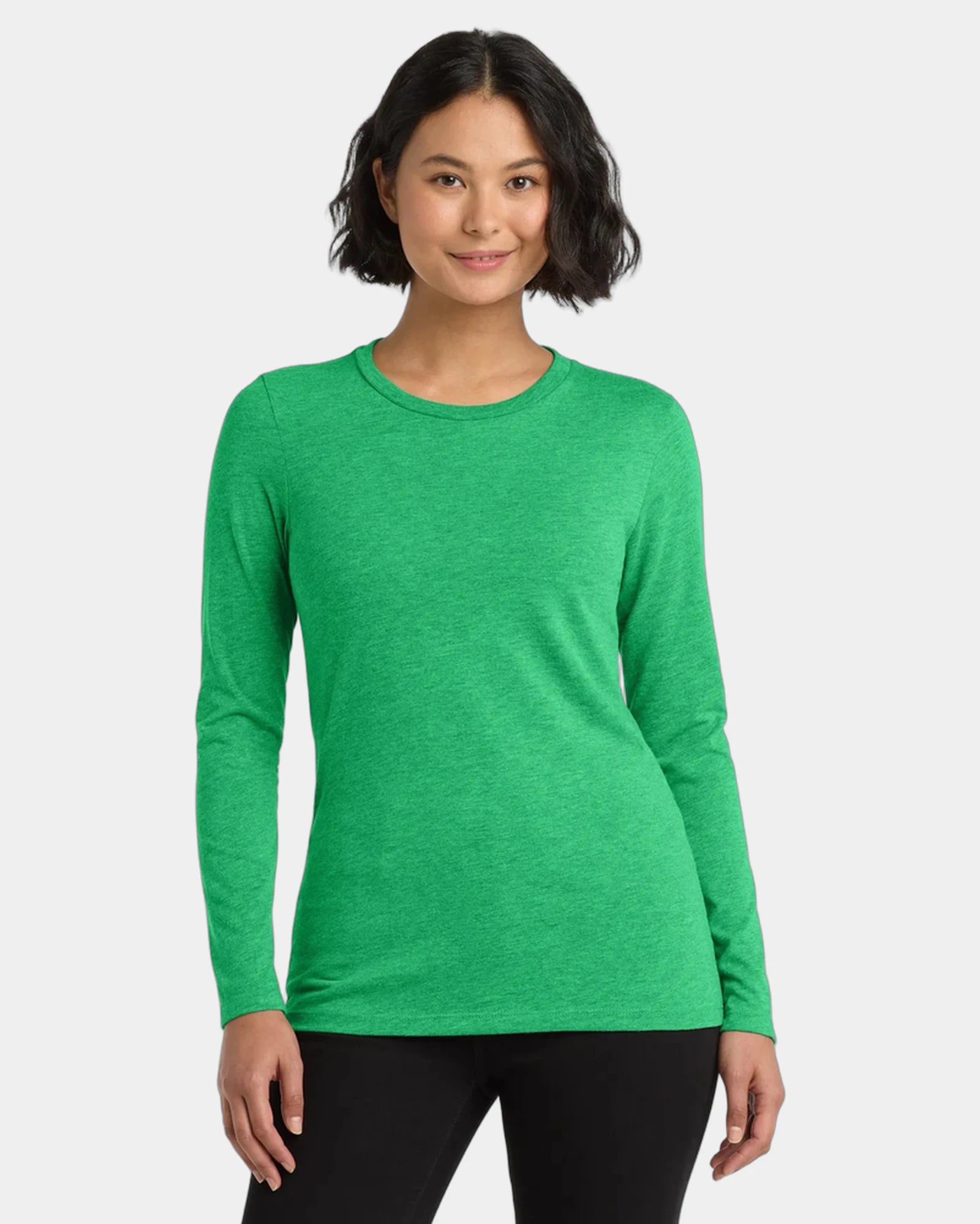 Custom recycled tri-blend women's long sleeve tee - Enviro Green