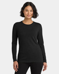Custom recycled tri-blend women's long sleeve tee - Space Black