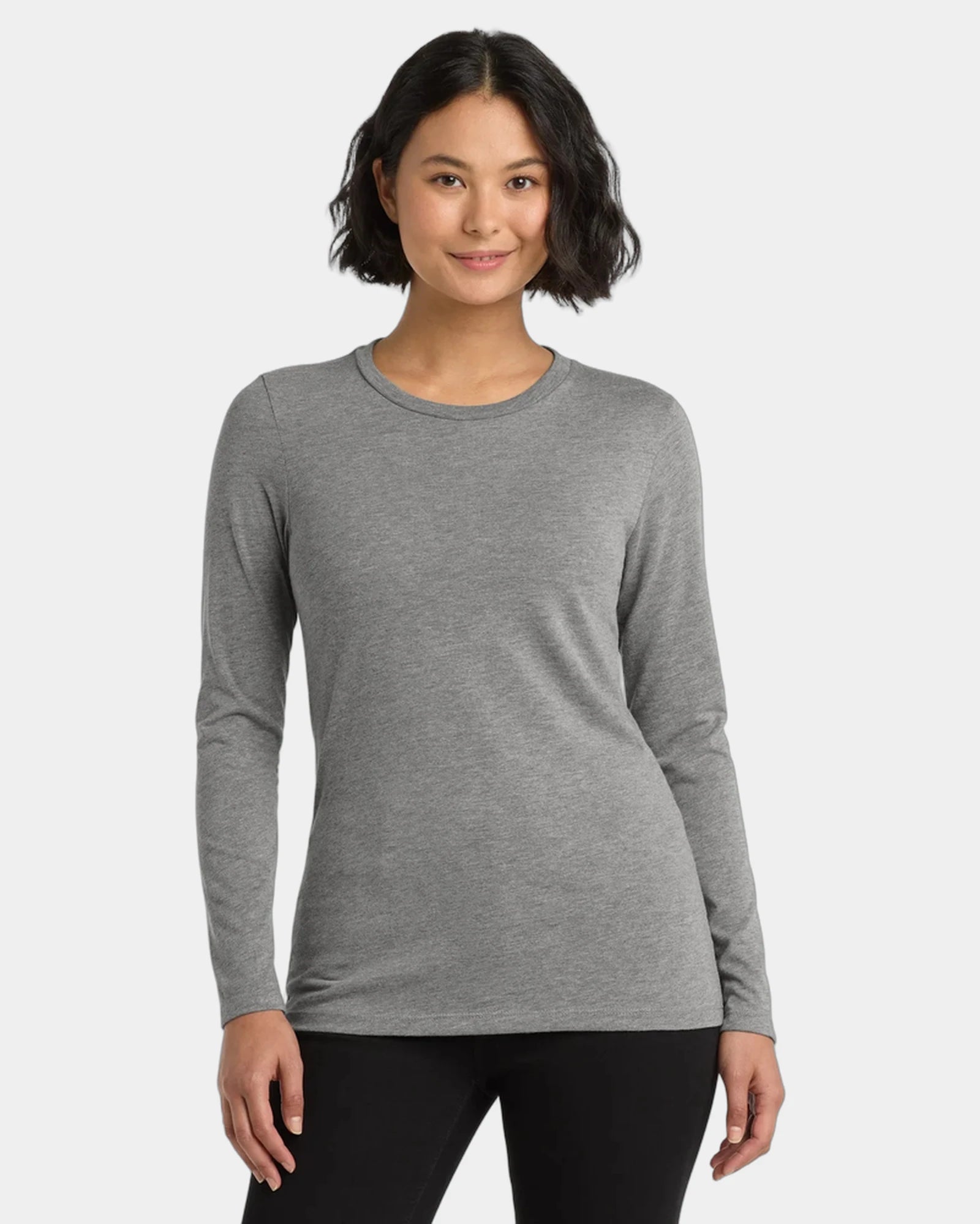 Custom recycled tri-blend women's long sleeve tee - Aluminum Grey