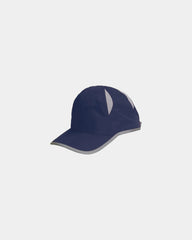 Custom polyester performance cap with reflective trim - Navy
