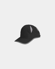Custom polyester performance cap with reflective trim - Black
