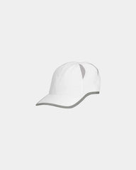 Custom polyester performance cap with reflective trim - White