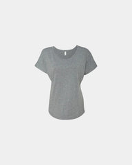 Custom triblend dolman women's t-shirt scoop neck tee - Premium Heather