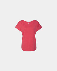 Custom triblend dolman women's t-shirt scoop neck tee - Vintage Red