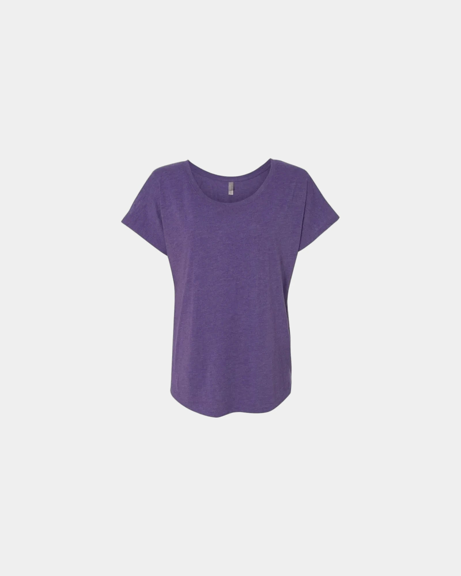 Custom triblend dolman women's t-shirt scoop neck tee - Purple Rush