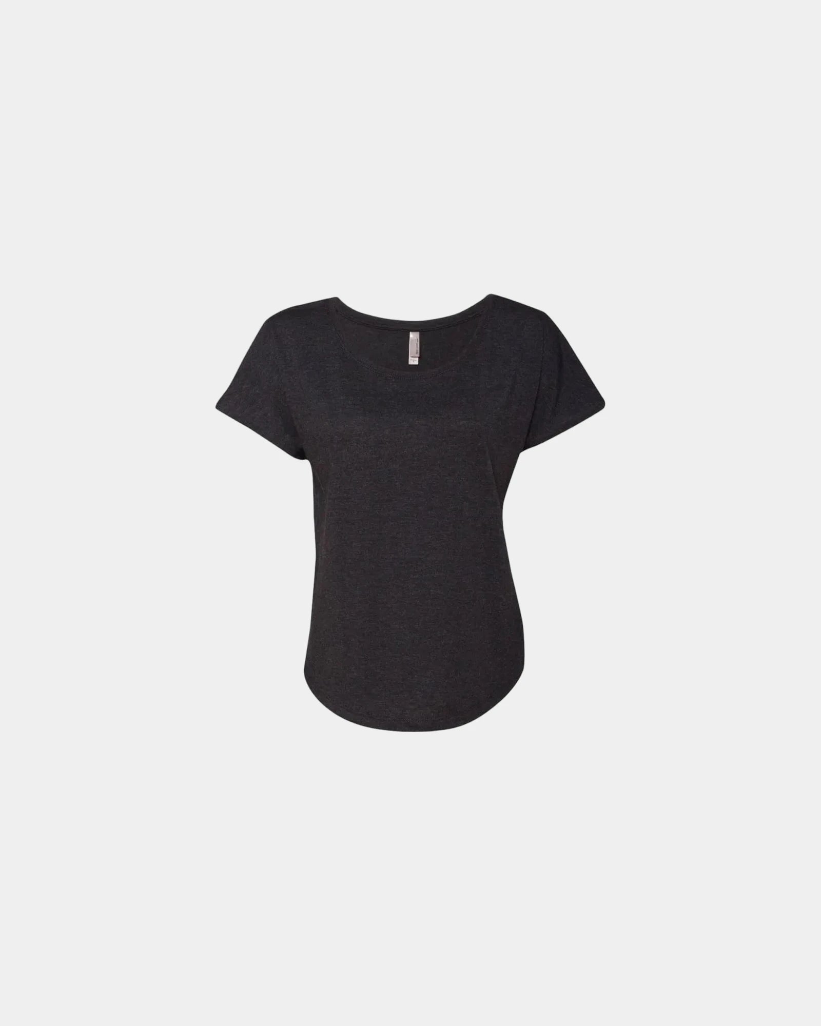 Custom triblend dolman women's t-shirt scoop neck tee - Vintage Black