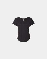 Custom triblend dolman women's t-shirt scoop neck tee - Vintage Black