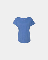 Custom triblend dolman women's t-shirt scoop neck tee - Vintage Royal