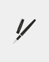 Custom brass rollerball pen with split metal clip - Black