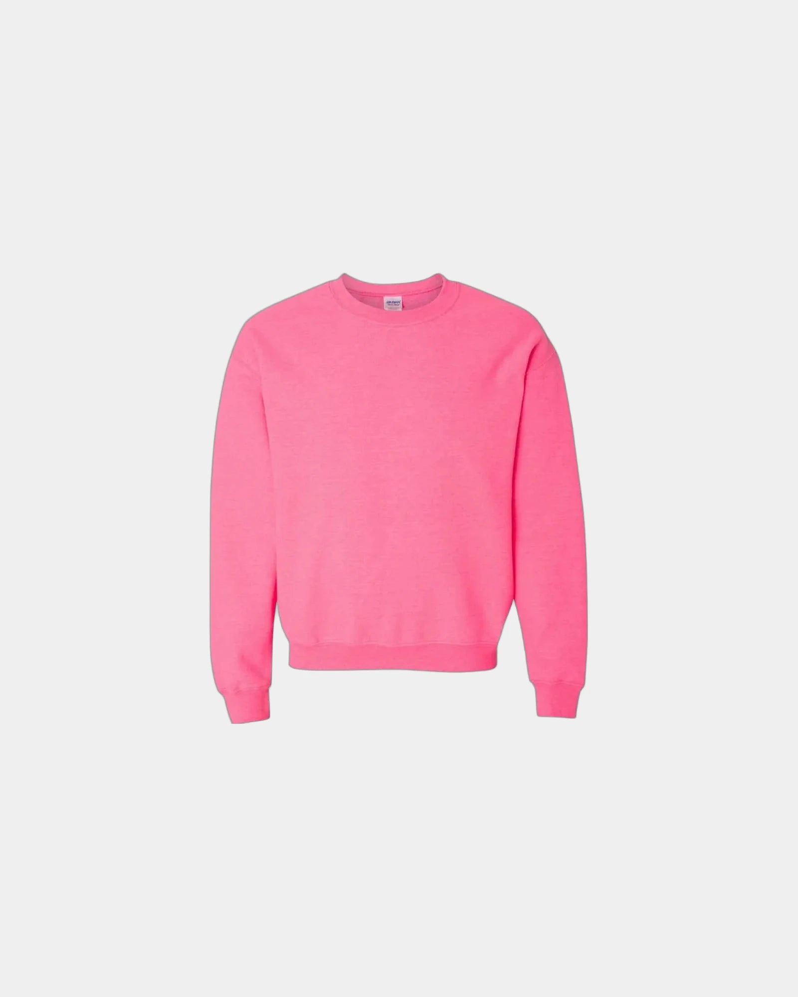 Custom 50/50 fleece crewneck sweatshirt for teams - Safety Pink