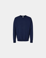 Custom cotton blend unisex crew sweatshirt for teams - Navy