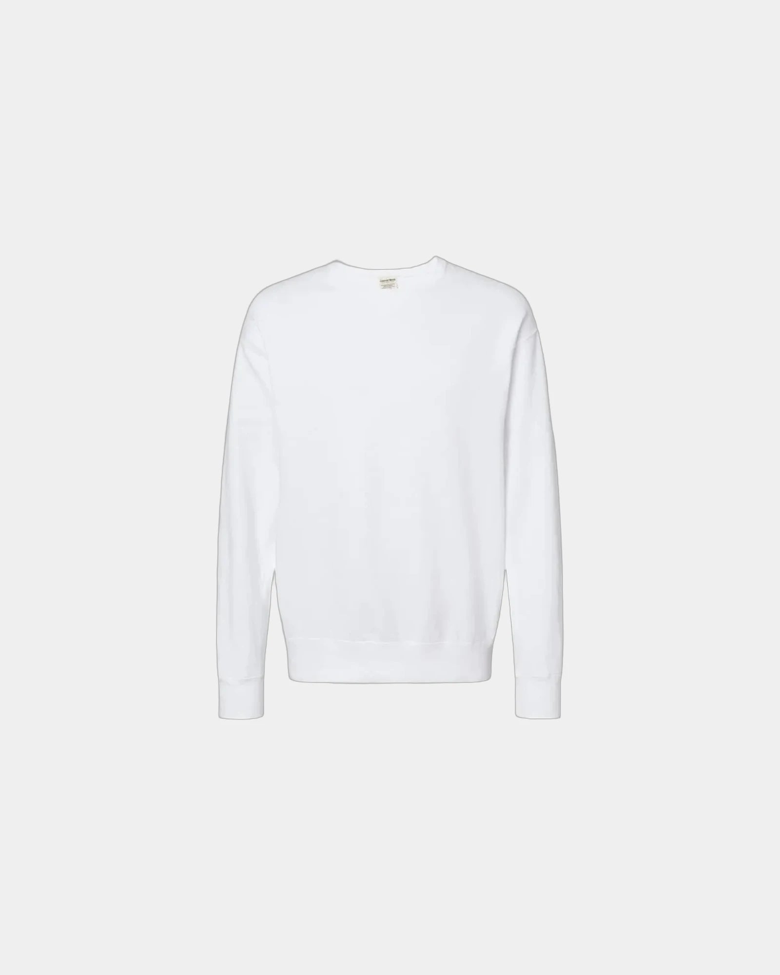 Custom cotton blend unisex crew sweatshirt for teams - White