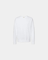 Custom cotton blend unisex crew sweatshirt for teams - White