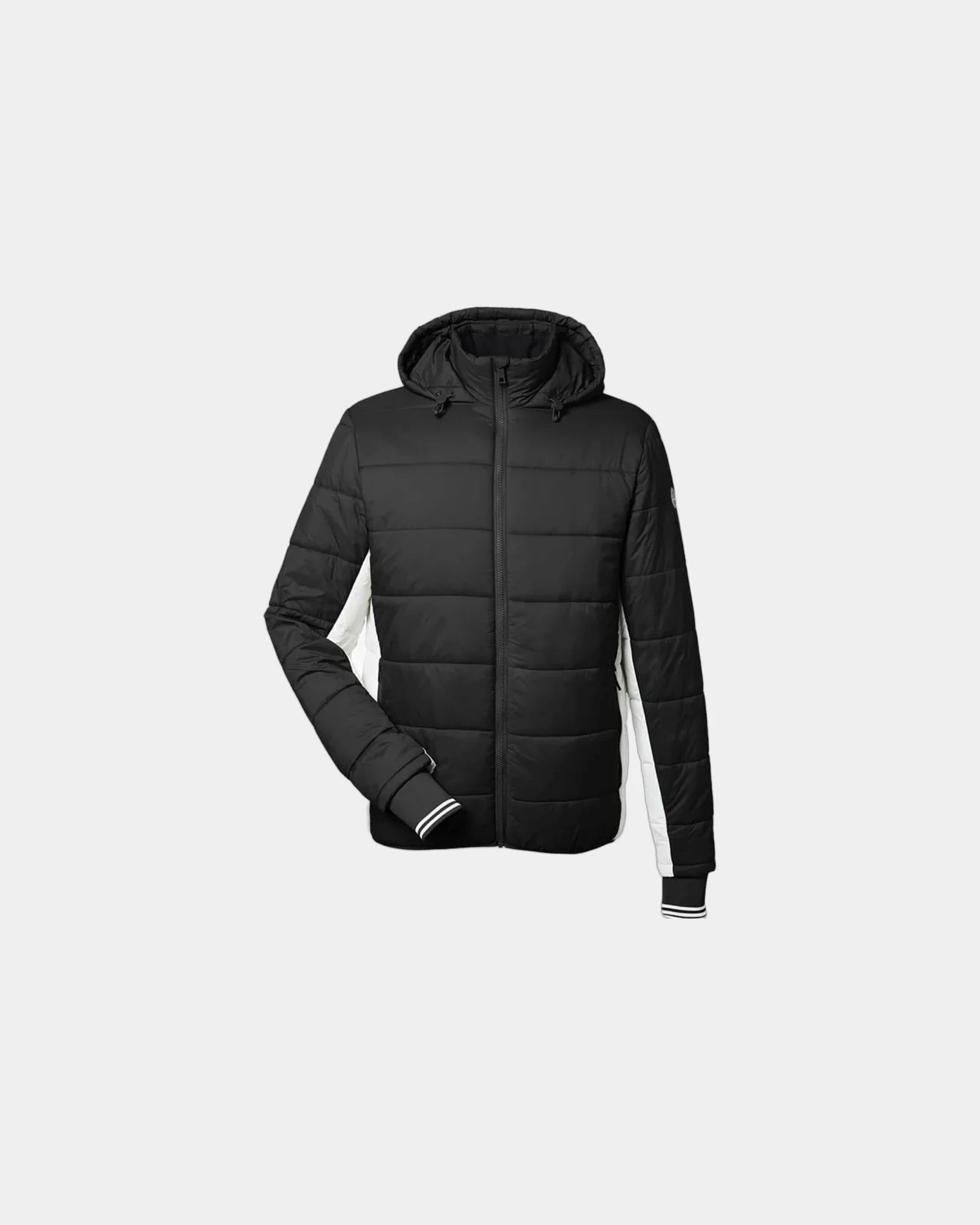 Custom packable puffer jacket for companies and teams - Black/Antique White
