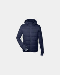 Custom packable puffer jacket for companies and teams - Navy/Antique White