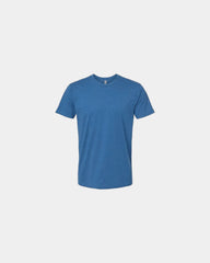 Custom unisex crewneck t-shirt with rib-knit collar - Heather Cool Blue