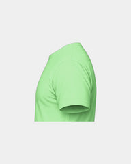 Custom unisex crewneck t-shirt with rib-knit collar - Neon Heather Green