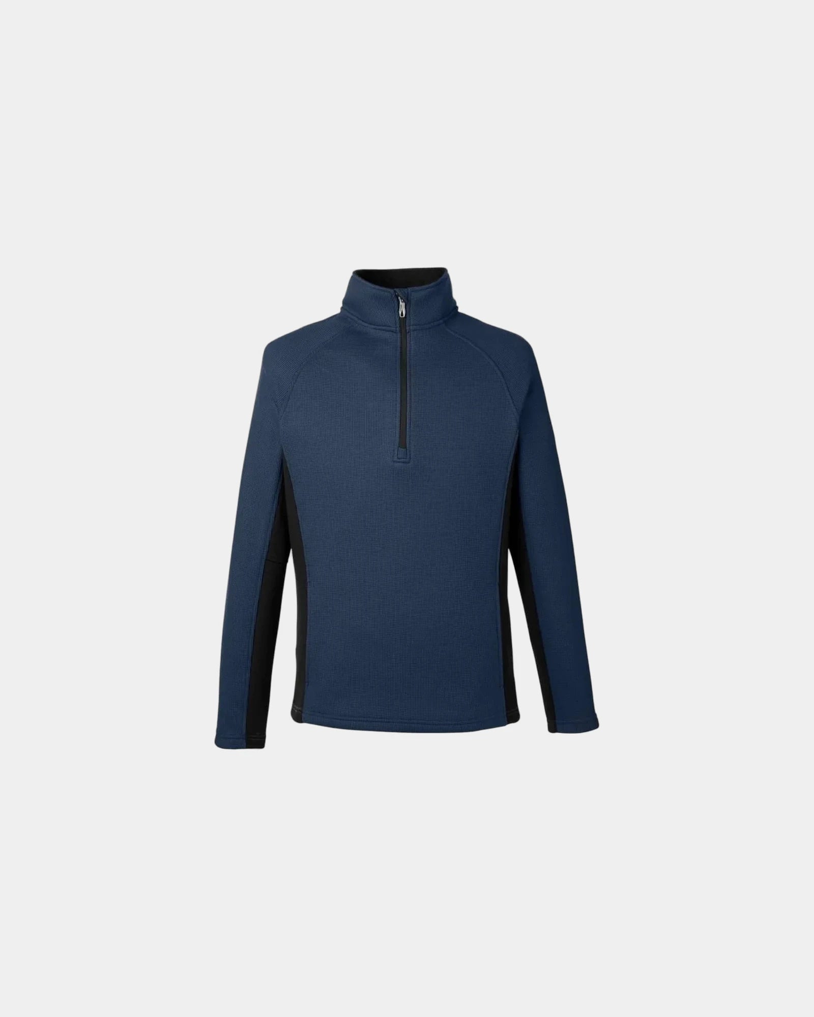 Custom half-zip sweater fleece-bonded men's pullover - Frontier/Black