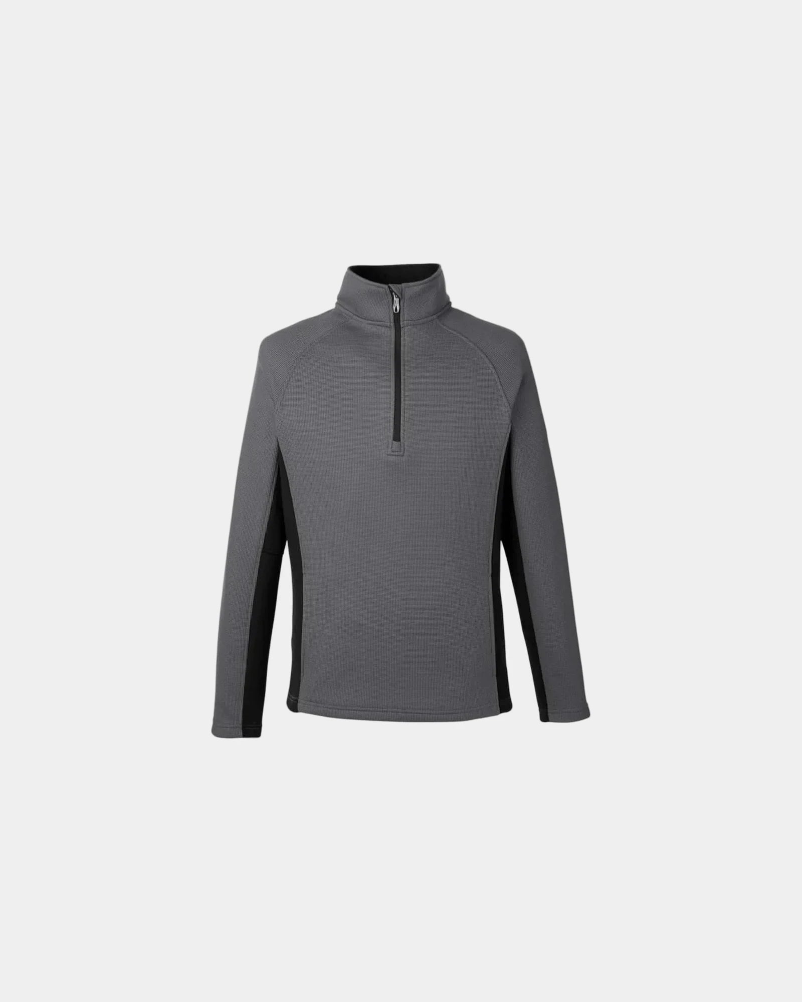Custom half-zip sweater fleece-bonded men's pullover - Polar/Black