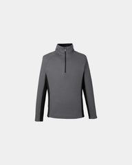 Custom half-zip sweater fleece-bonded men's pullover - Polar/Black