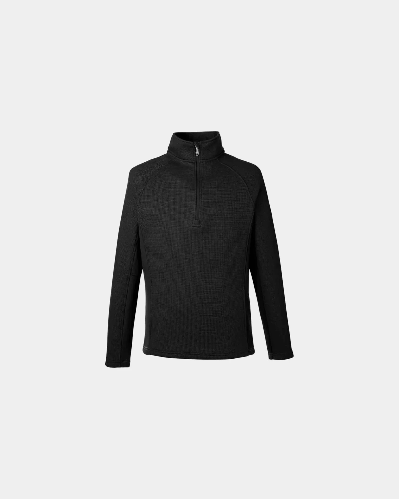 Custom half-zip sweater fleece-bonded men's pullover - Black