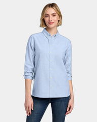 Custom cotton oxford women's casual dress shirt - Newport Blue
