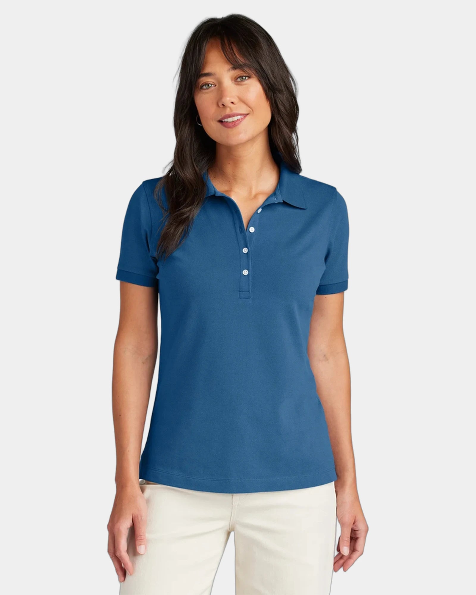 Custom pima cotton pique polo for women, 6.5 oz - Charter Blue