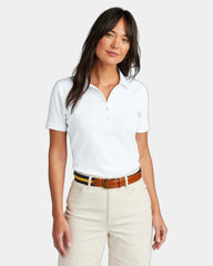 Custom pima cotton pique polo for women, 6.5 oz - White