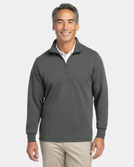 Custom double-knit quarter-zip pullover jacket - Windsor Grey