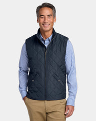 Branded quilted vest with water-repellent polyester shell - Night Navy