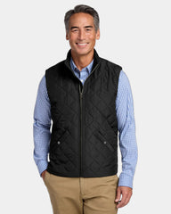 Branded quilted vest with water-repellent polyester shell - Deep Black