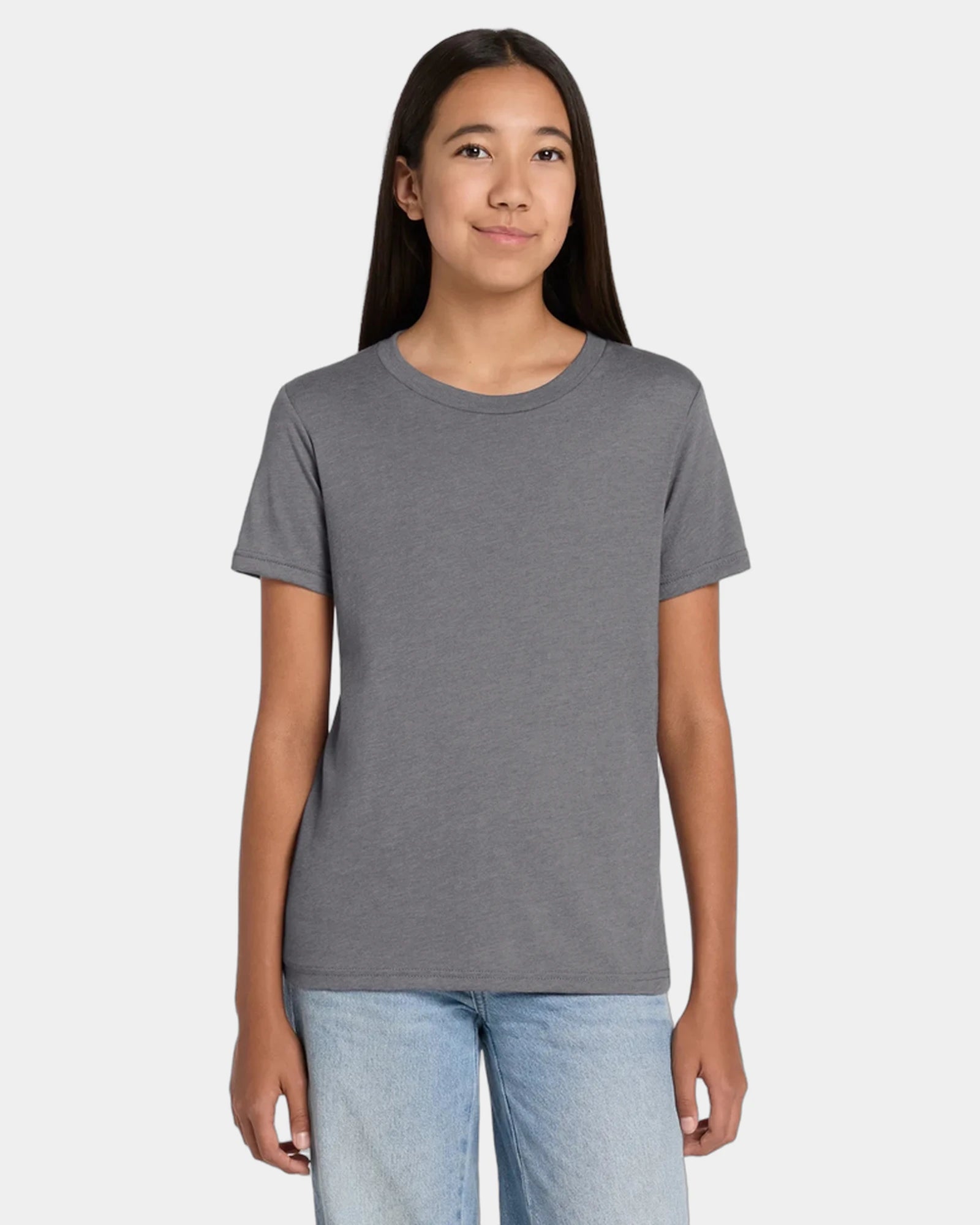 Custom heather CVC youth tee for kids promotions - Heather Storm