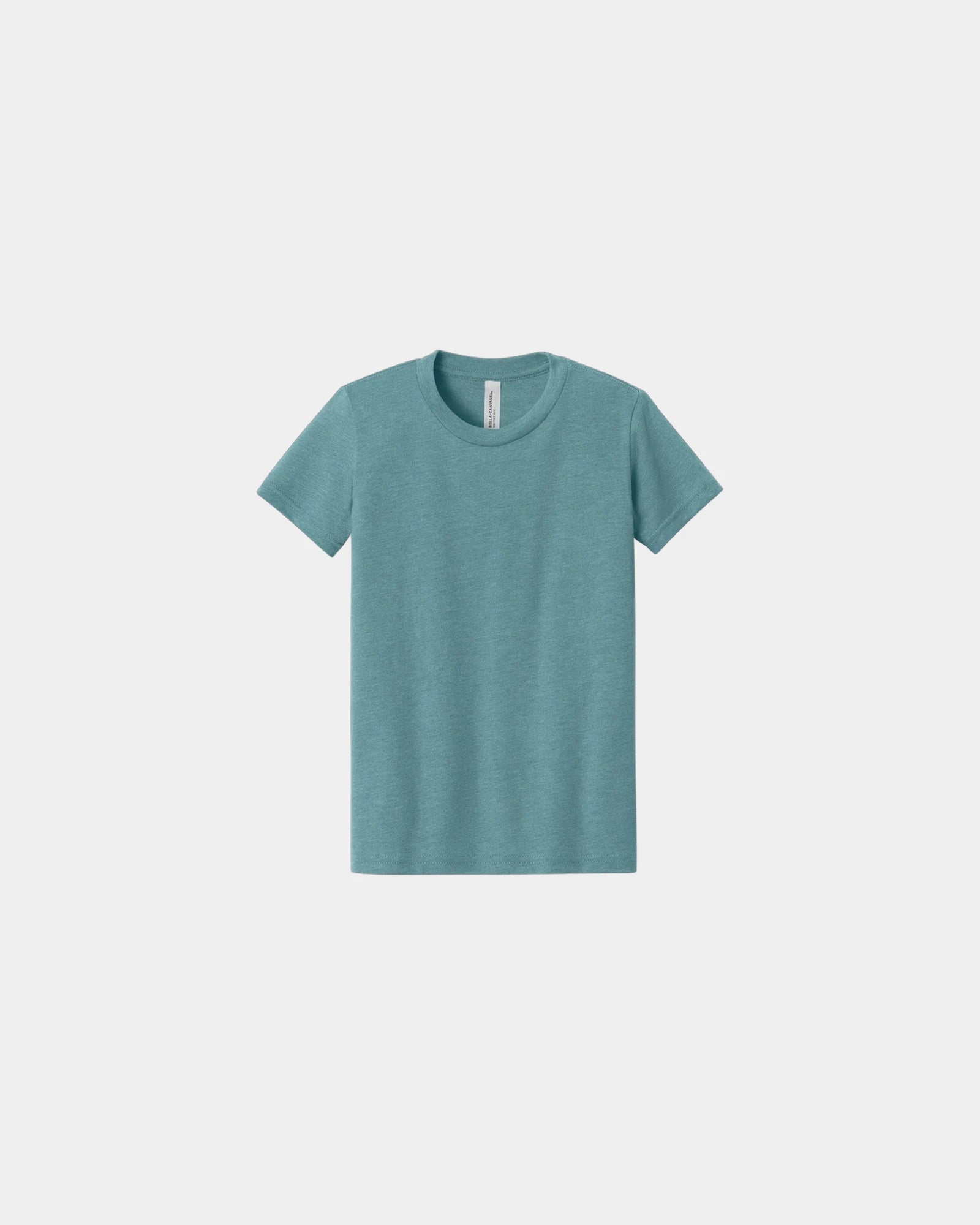 Custom heather CVC youth tee for kids promotions - Heather Blue Lagoon
