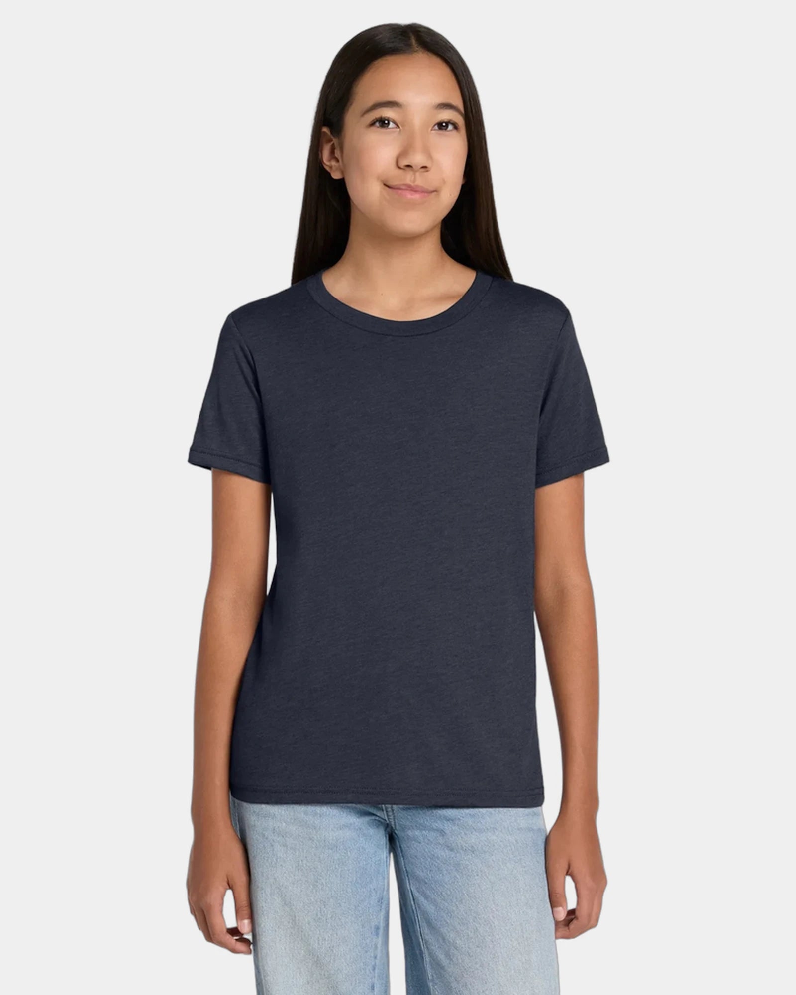 Custom heather CVC youth tee for kids promotions - Heather Midnight Navy