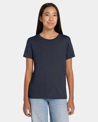 Custom heather CVC youth tee for kids promotions - Heather Midnight Navy