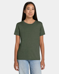 Custom heather CVC youth tee for kids promotions - Heather Military Green